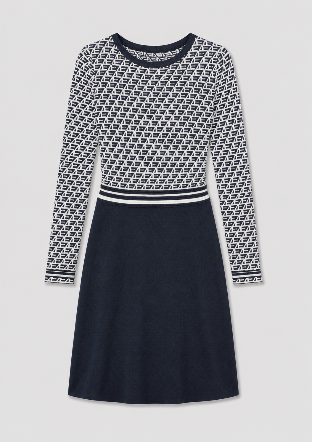 Geometric Monogram Sweater Dress_Front