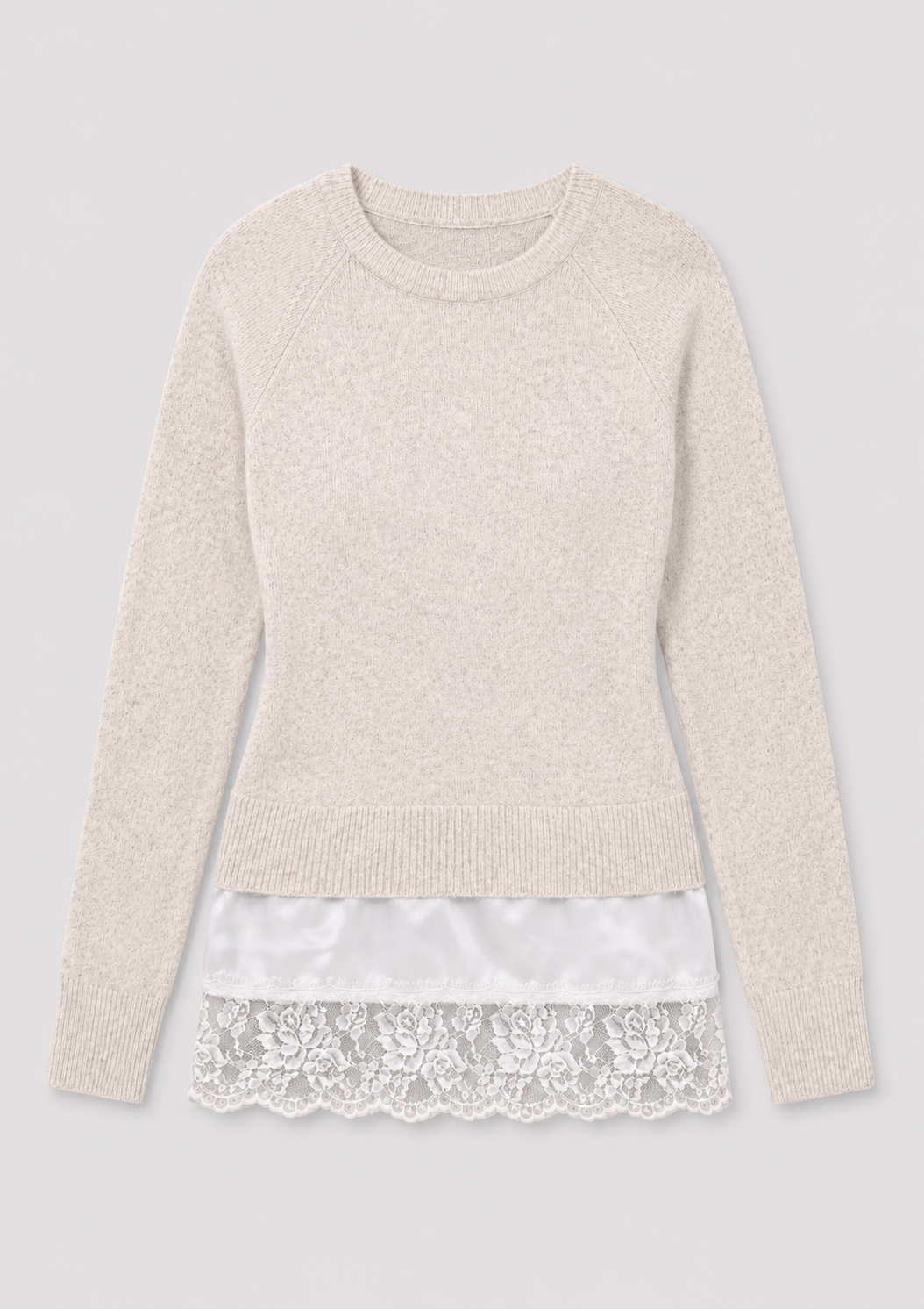 Lace-Trim Layered Sweater_Front
